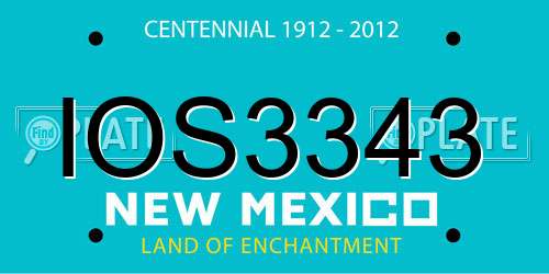 IOS3343 New Mexico License Plate
