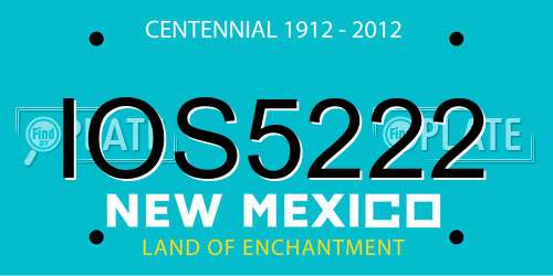 IOS5222 New Mexico License Plate