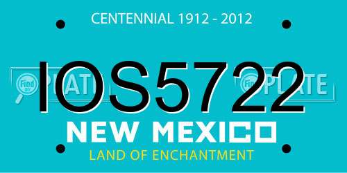 IOS5722 New Mexico License Plate