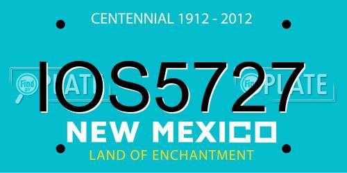 IOS5727 New Mexico License Plate