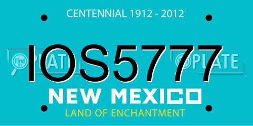 IOS5777 New Mexico License Plate