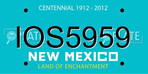 IOS5959 New Mexico License Plate