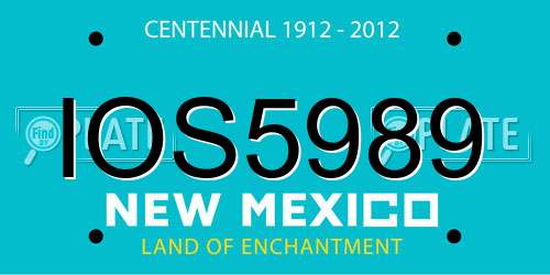 IOS5989 New Mexico License Plate