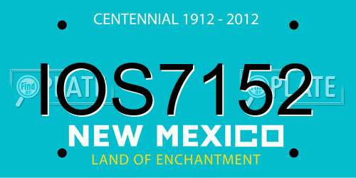 IOS7152 New Mexico License Plate