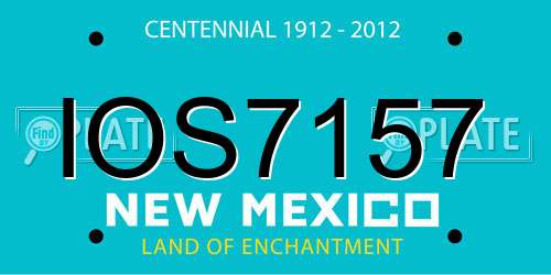 IOS7157 New Mexico License Plate