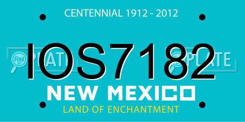 IOS7182 New Mexico License Plate