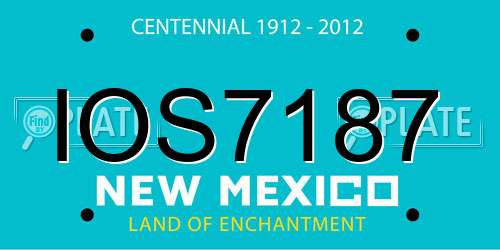 IOS7187 New Mexico License Plate
