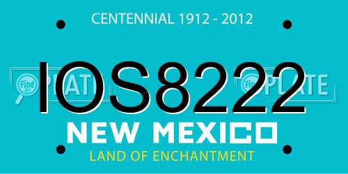 IOS8222 New Mexico License Plate