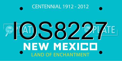 IOS8227 New Mexico License Plate