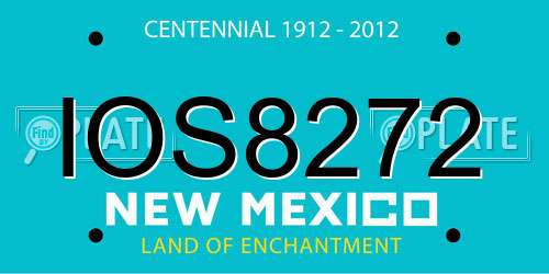 IOS8272 New Mexico License Plate
