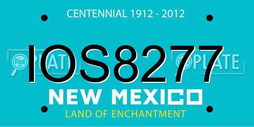 IOS8277 New Mexico License Plate
