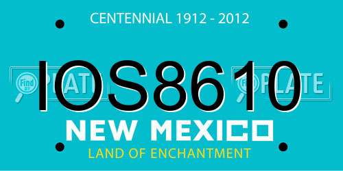 IOS8610 New Mexico License Plate
