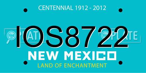 IOS8722 New Mexico License Plate
