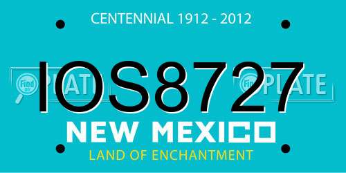 IOS8727 New Mexico License Plate