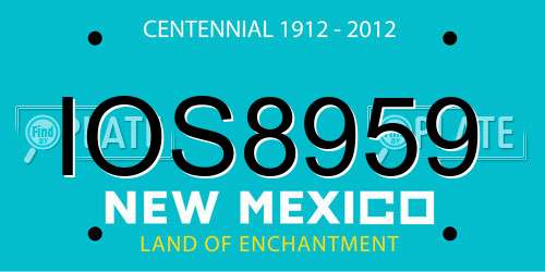 IOS8959 New Mexico License Plate