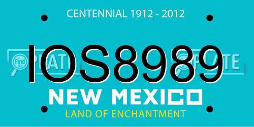 IOS8989 New Mexico License Plate