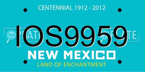 IOS9959 New Mexico License Plate