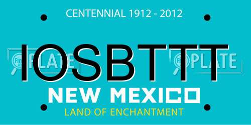 IOSBTTT New Mexico License Plate