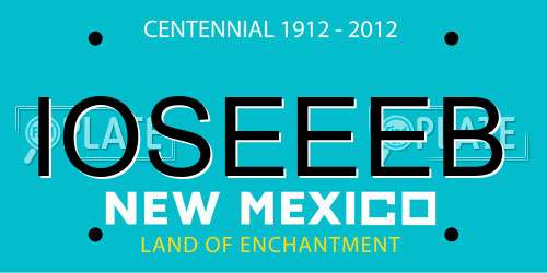 IOSEEEB New Mexico License Plate