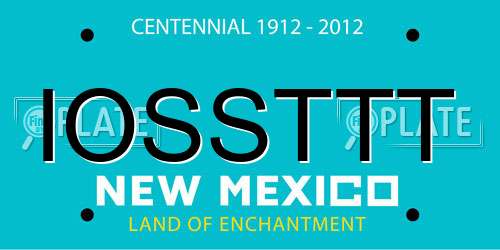 IOSSTTT New Mexico License Plate