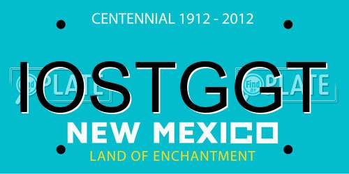 IOSTGGT New Mexico License Plate