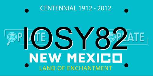 IOSY82 New Mexico License Plate