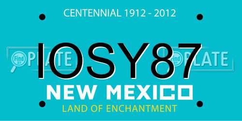 IOSY87 New Mexico License Plate