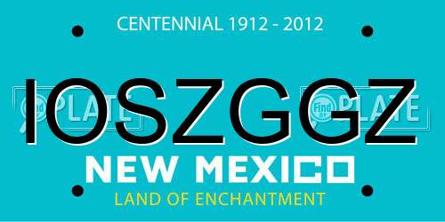 IOSZGGZ New Mexico License Plate