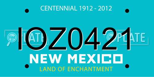 IOZ0421 New Mexico License Plate