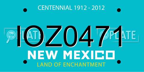 IOZ0471 New Mexico License Plate