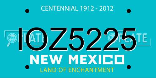 IOZ5225 New Mexico License Plate
