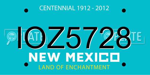 IOZ5728 New Mexico License Plate