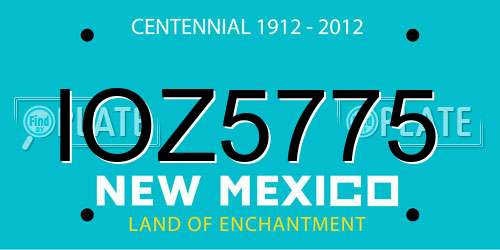 IOZ5775 New Mexico License Plate