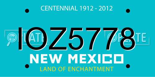 IOZ5778 New Mexico License Plate
