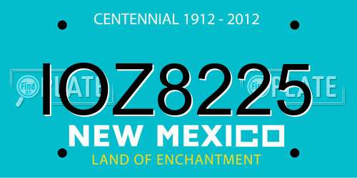 IOZ8225 New Mexico License Plate