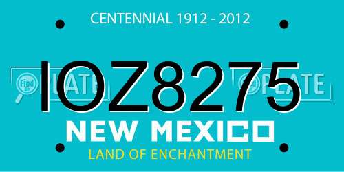 IOZ8275 New Mexico License Plate