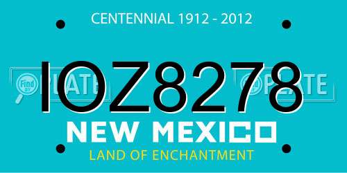 IOZ8278 New Mexico License Plate