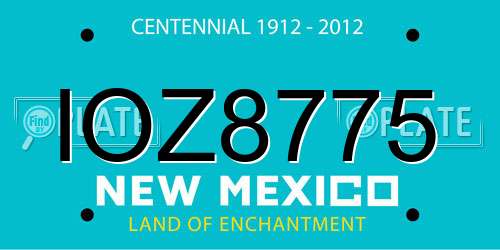 IOZ8775 New Mexico License Plate