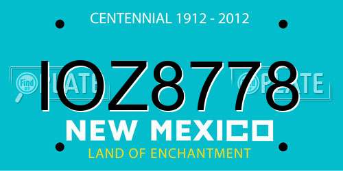 IOZ8778 New Mexico License Plate