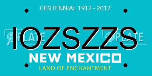IOZSZZS New Mexico License Plate