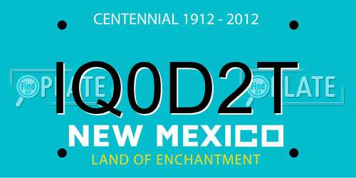 IQ0D2T New Mexico License Plate