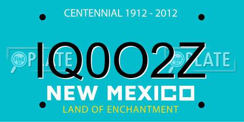 IQ0O2Z New Mexico License Plate