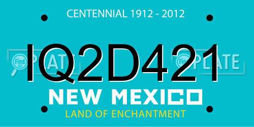 IQ2D421 New Mexico License Plate