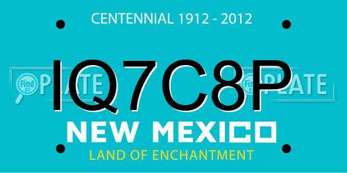 IQ7C8P New Mexico License Plate