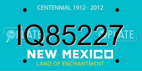 IQ85227 New Mexico License Plate