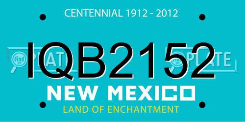 IQB2152 New Mexico License Plate