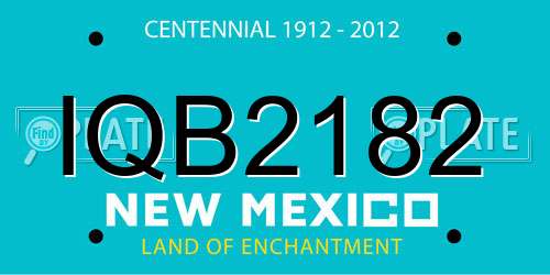 IQB2182 New Mexico License Plate