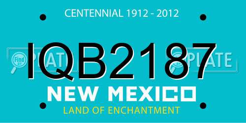 IQB2187 New Mexico License Plate