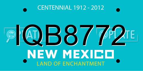 IQB8772 New Mexico License Plate