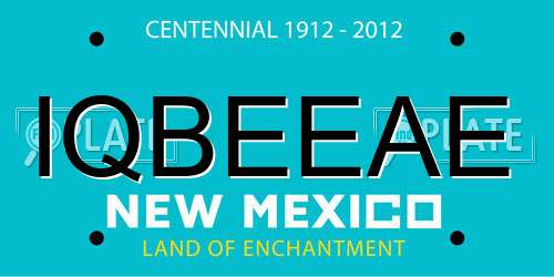 IQBEEAE New Mexico License Plate